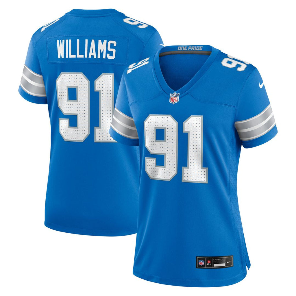 Tyleik Williams Detroit Lions Nike Women's Team Game Jersey - Blue Official NFL Team Apparel Football Fan Gear