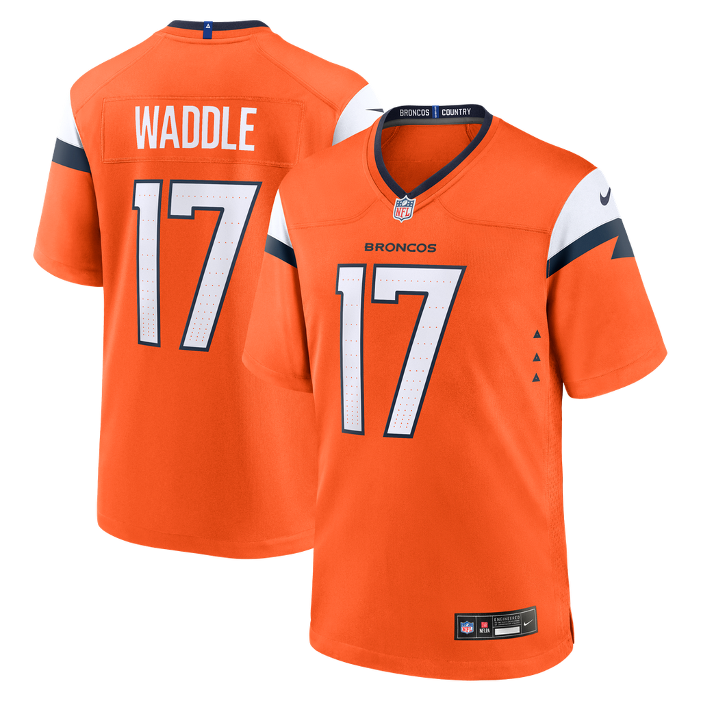 Jaylen Waddle Denver Broncos Nike Game Jersey - Orange Official NFL Team Apparel Football Fan Gear