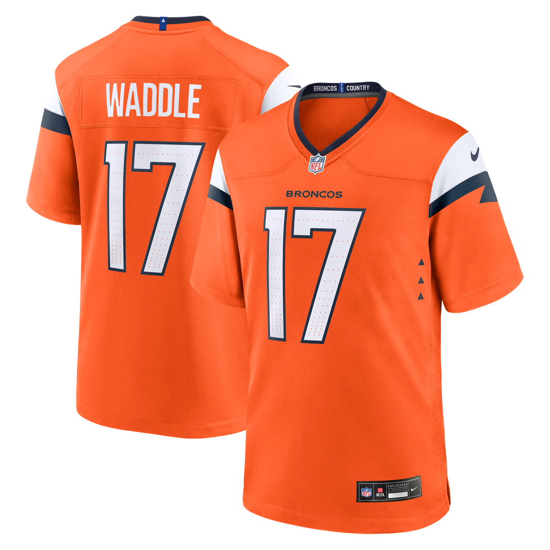 Jaylen Waddle Denver Broncos Nike Game Jersey - Orange Official NFL Team Apparel Football Fan Gear