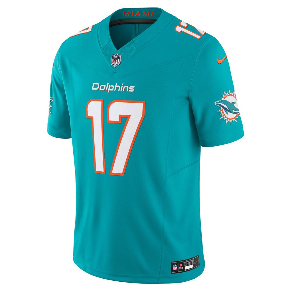 Jaylen Waddle Miami Dolphins Nike Vapor F.U.S.E. Limited Jersey - Aqua Official NFL Team Apparel Football Fan Gear