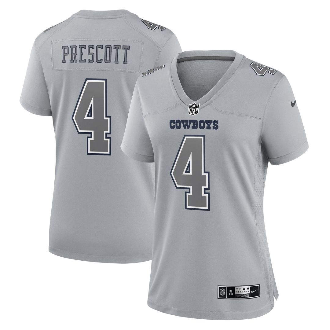 Dak Prescott Dallas Cowboys Nike Women's Atmosphere Fashion Game Jersey - Gray Official NFL Team Apparel Football Fan Gear