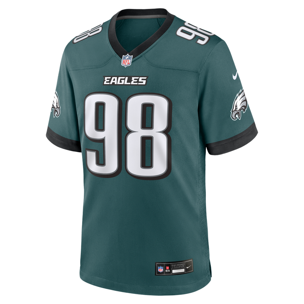 Jalen Carter Philadelphia Eagles Nike Team Game Jersey - Midnight Green Official NFL Team Apparel Football Fan Gear