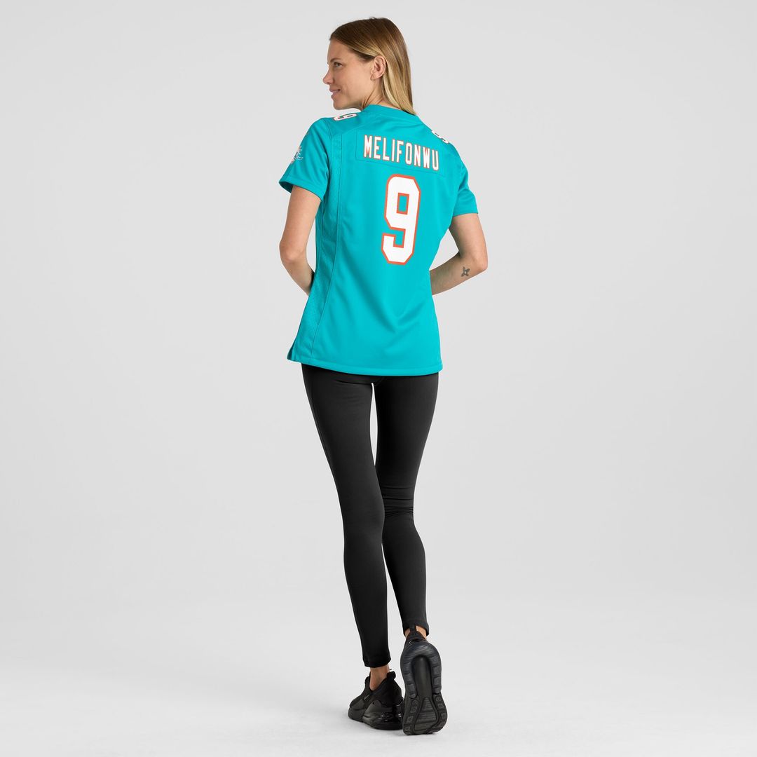 Ifeatu Melifonwu Miami Dolphins Nike Women's Team Game Jersey - Aqua Official NFL Team Apparel Football Fan Gear