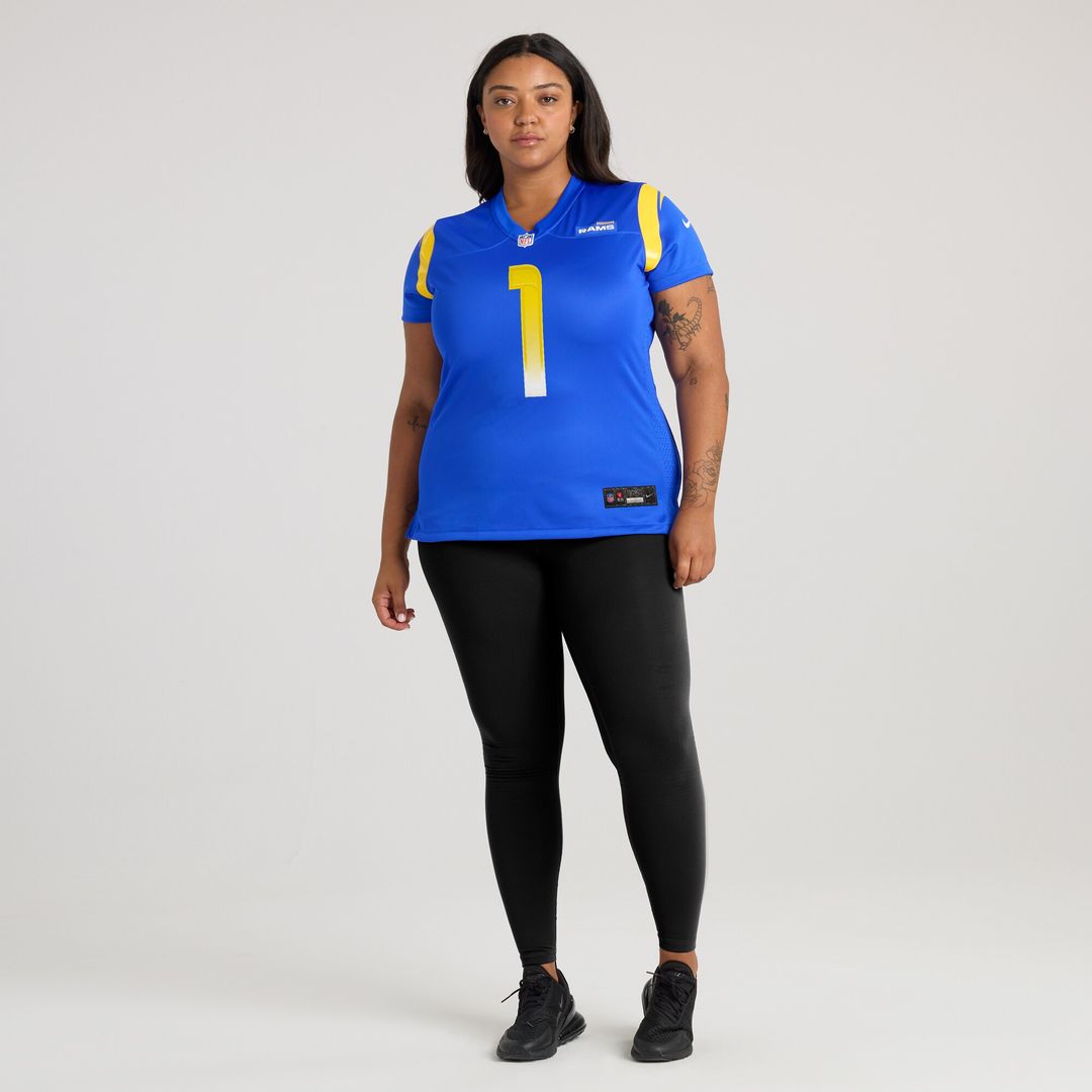 Number 1 Mom Los Angeles Rams Nike Women's Game Jersey - Royal Official NFL Team Apparel Football Fan Gear