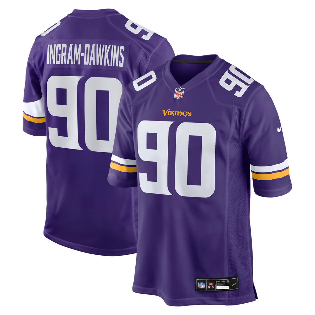 Tyrion Ingram-Dawkins Minnesota Vikings Nike Team Game Jersey - Purple Official NFL Team Apparel Football Fan Gear
