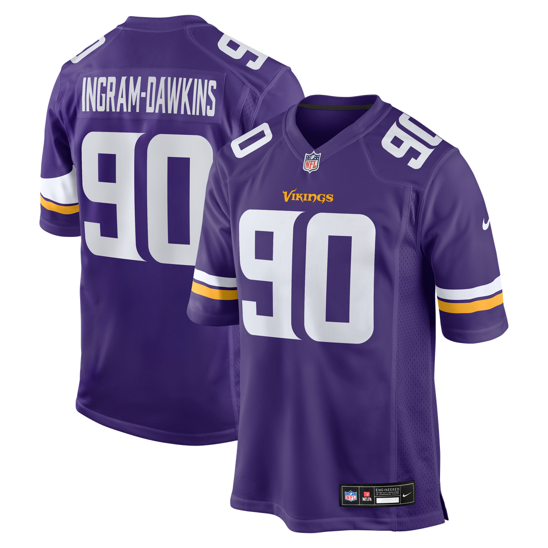 Tyrion Ingram-Dawkins Minnesota Vikings Nike Team Game Jersey - Purple Official NFL Team Apparel Football Fan Gear