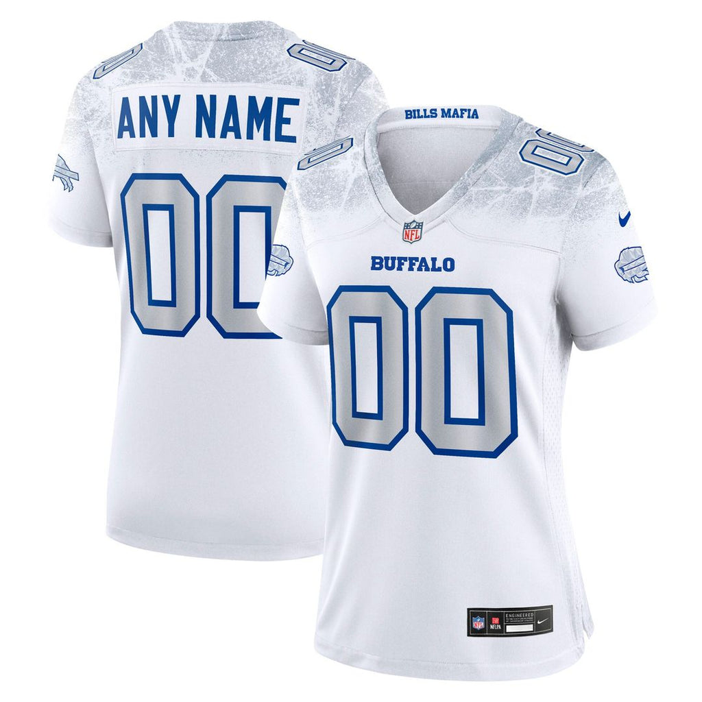 Buffalo Bills Nike Women's 2025 Rivalries Collection Custom Game Jersey - White Official NFL Team Apparel Football Fan Gear
