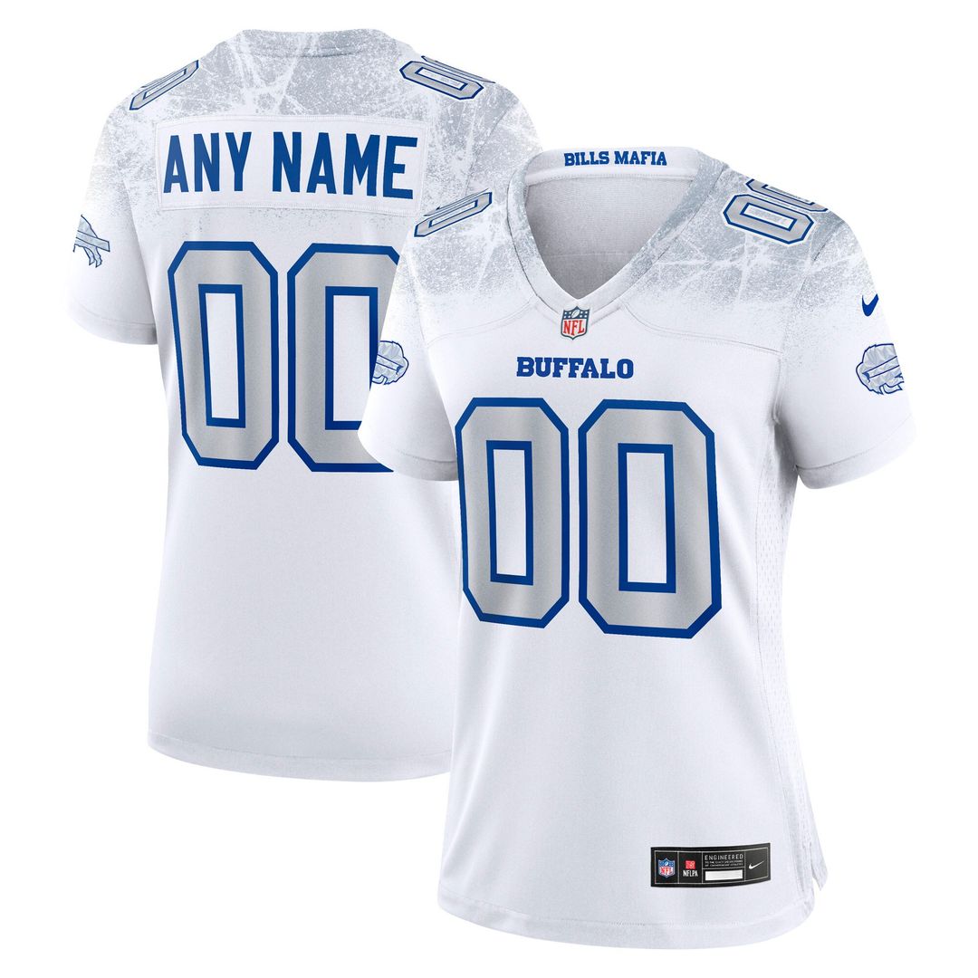 Buffalo Bills Nike Women's 2025 Rivalries Collection Custom Game Jersey - White Official NFL Team Apparel Football Fan Gear
