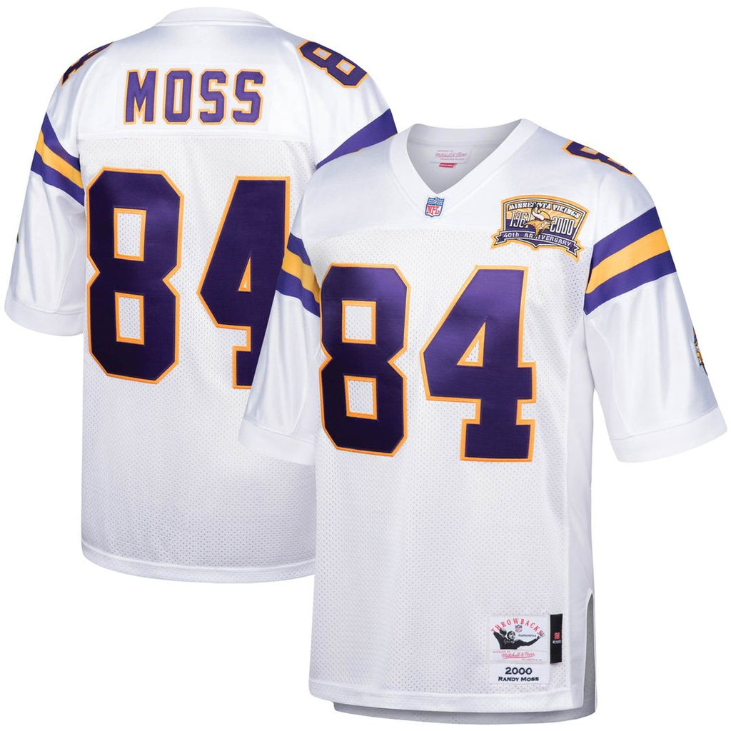 Randy Moss Minnesota Vikings 2000 Mitchell & Ness Authentic Throwback Retired Player Jersey - White Official NFL Team Apparel Football Fan Gear