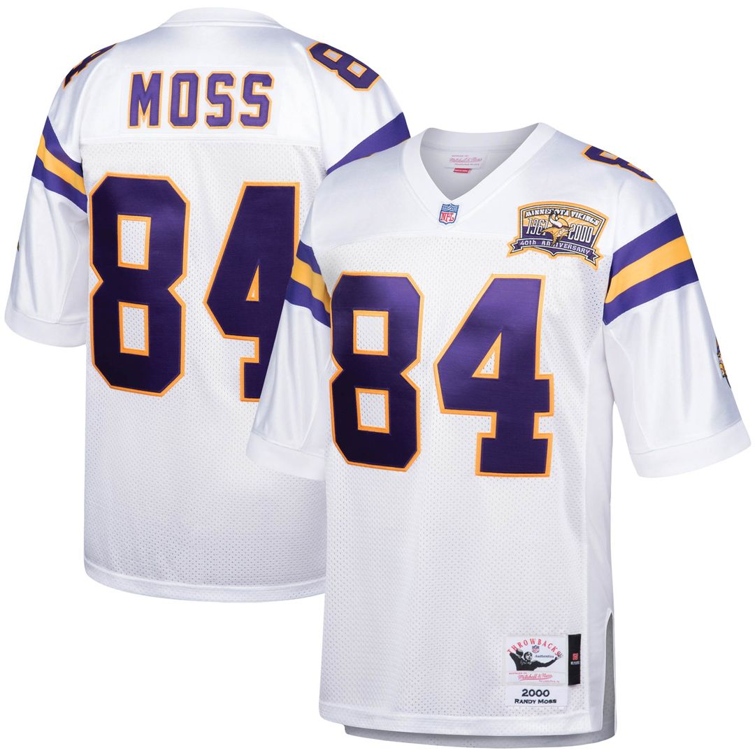 Randy Moss Minnesota Vikings 2000 Mitchell & Ness Authentic Throwback Retired Player Jersey - White Official NFL Team Apparel Football Fan Gear