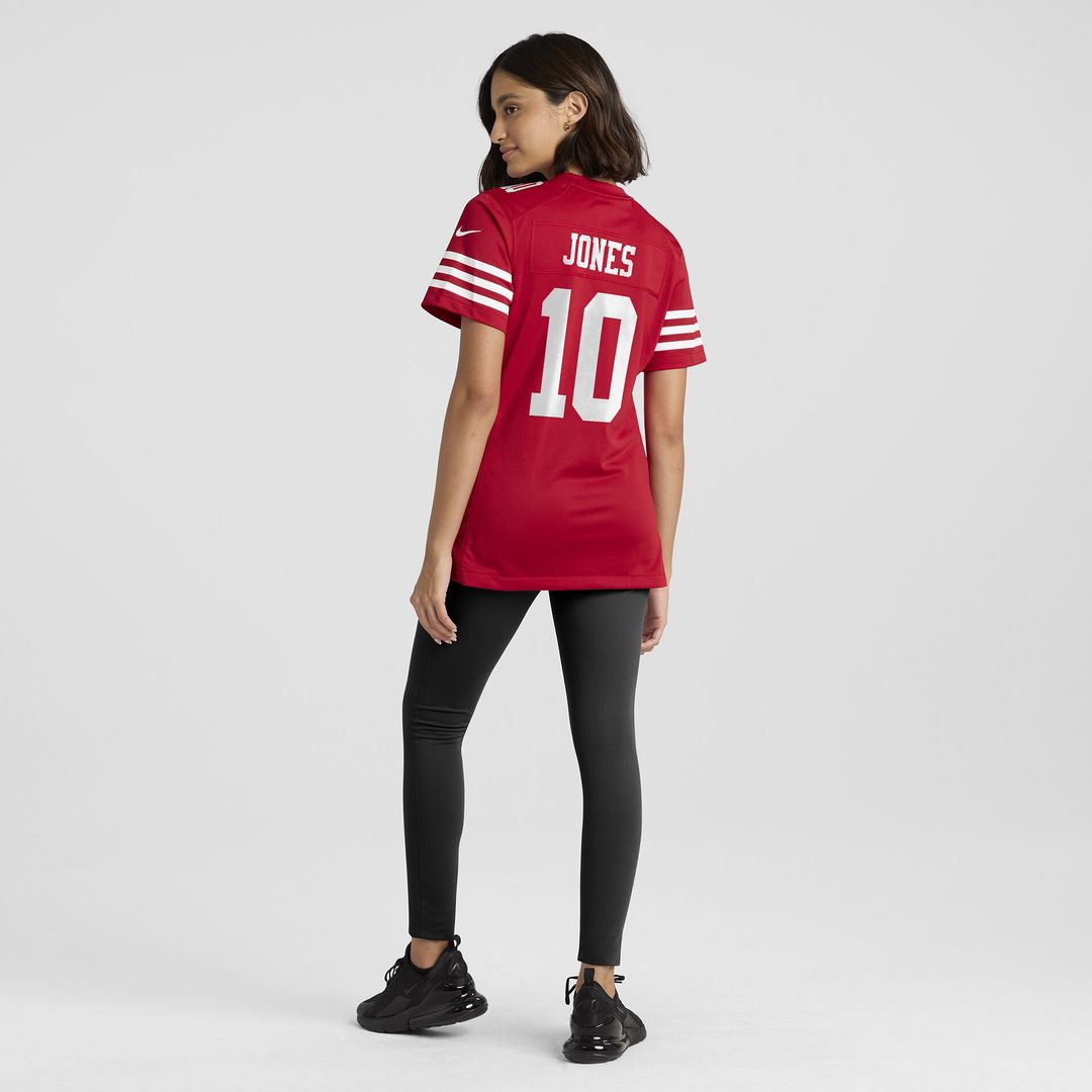 Mac Jones San Francisco 49ers Nike Women's Team Game Jersey - Scarlet Official NFL Team Apparel Football Fan Gear