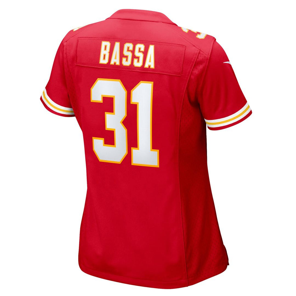 Jeffrey Bassa Kansas City Chiefs Nike Women's Team Game Jersey - Red Official NFL Team Apparel Football Fan Gear