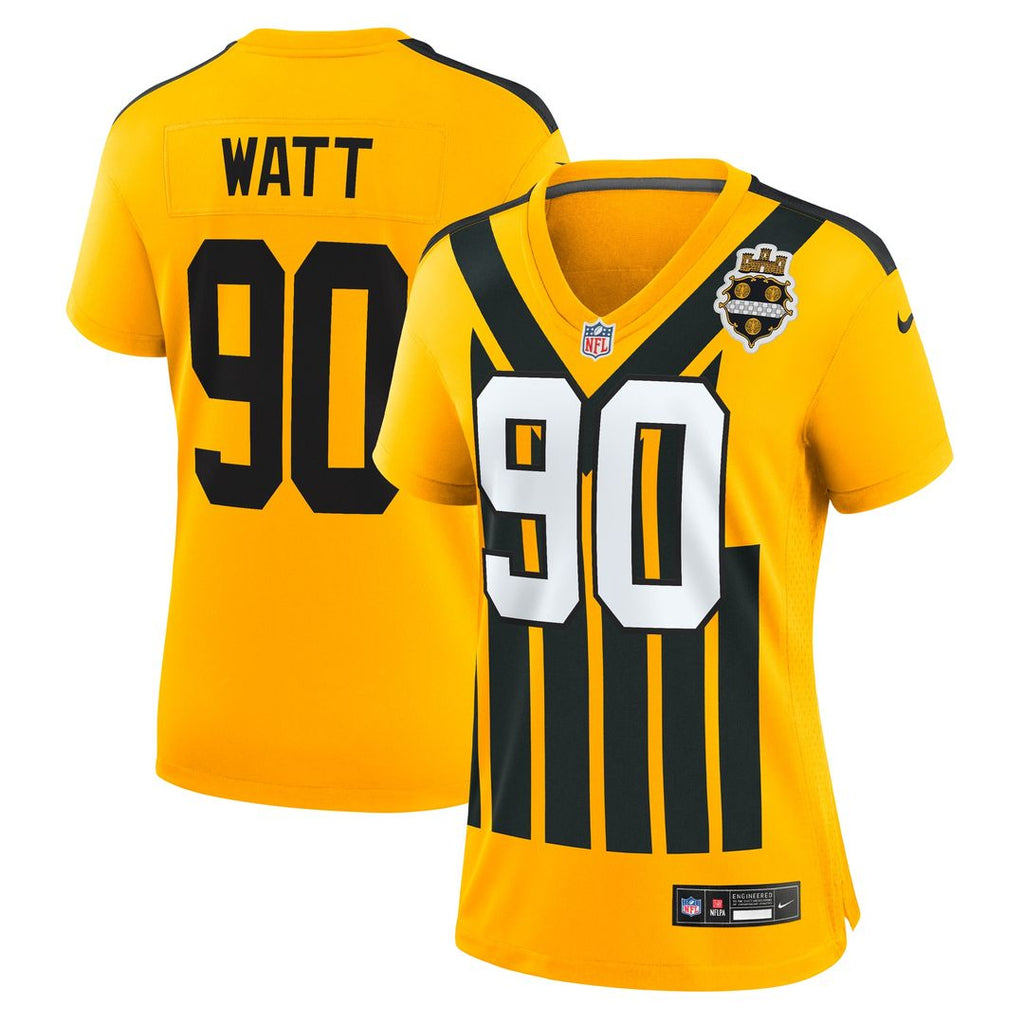 T.J. Watt Pittsburgh Steelers Nike Women's Alternate 1933 Throwback Game Jersey - Gold Official NFL Team Apparel Football Fan Gear
