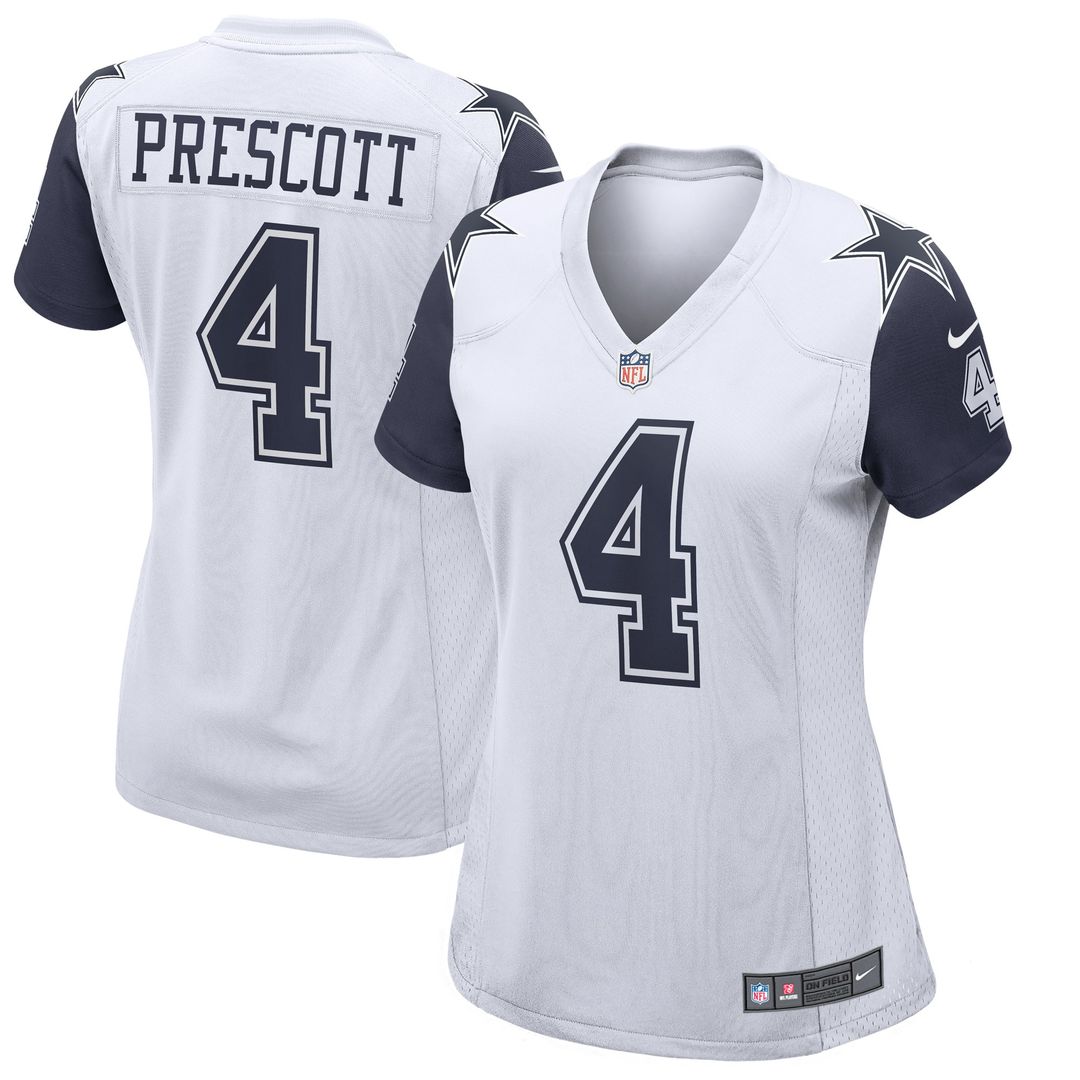 Dak Prescott Dallas Cowboys Nike Women's Alternate Game Jersey - White Official NFL Team Apparel Football Fan Gear