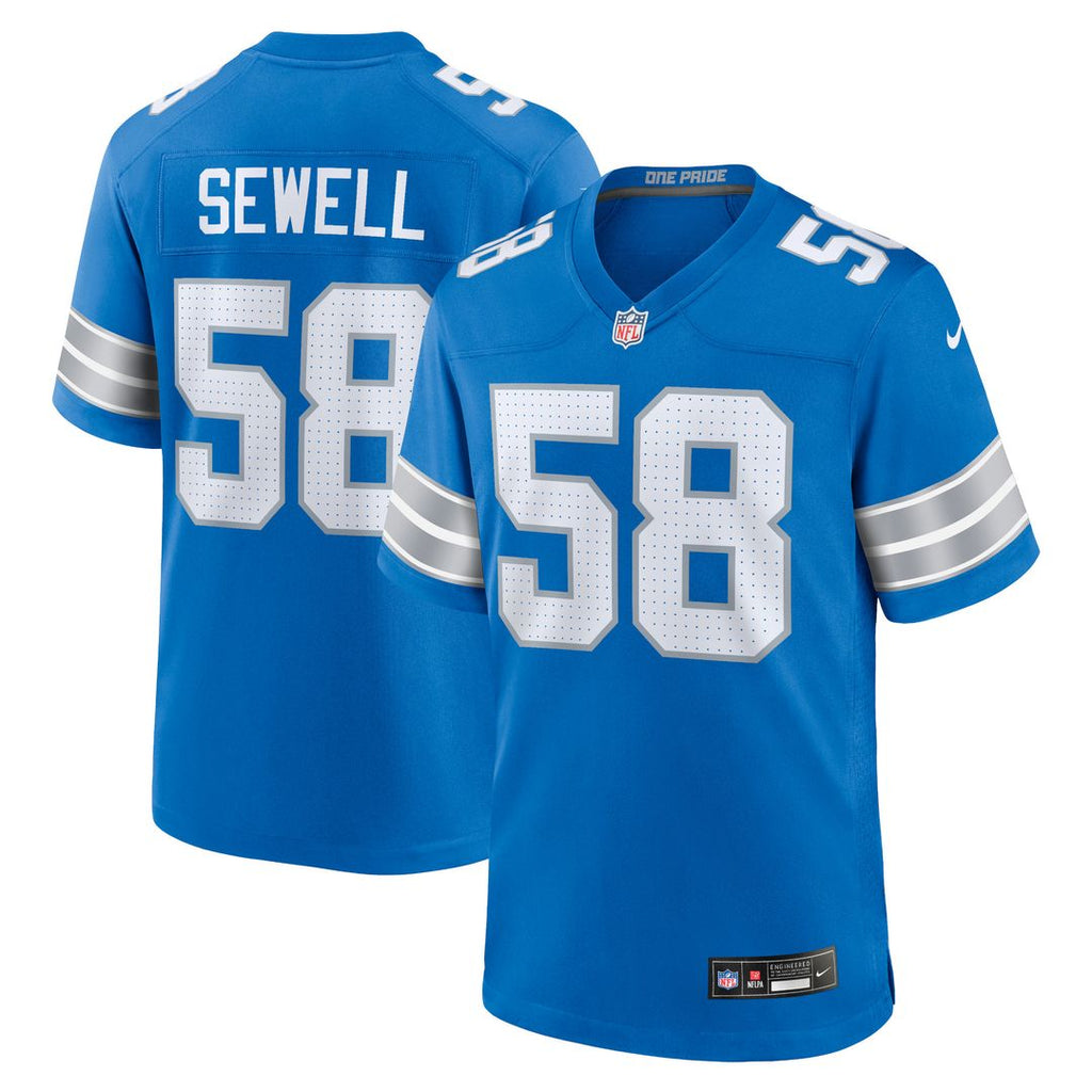 Penei Sewell Detroit Lions Nike Game Jersey - Blue Official NFL Team Apparel Football Fan Gear