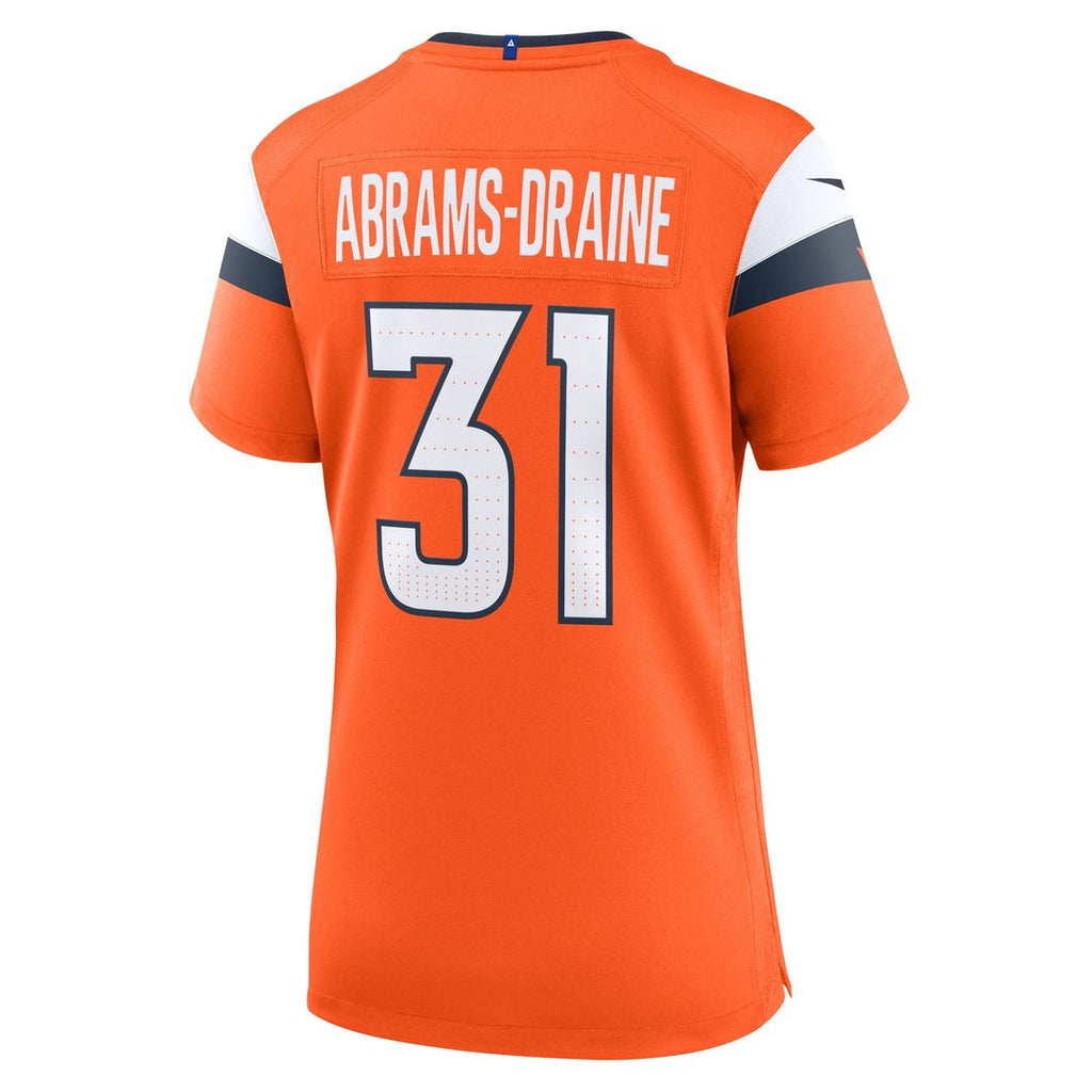 Kris Abrams-Draine Denver Broncos Nike Women's Team Game Jersey - Orange Official NFL Team Apparel Football Fan Gear