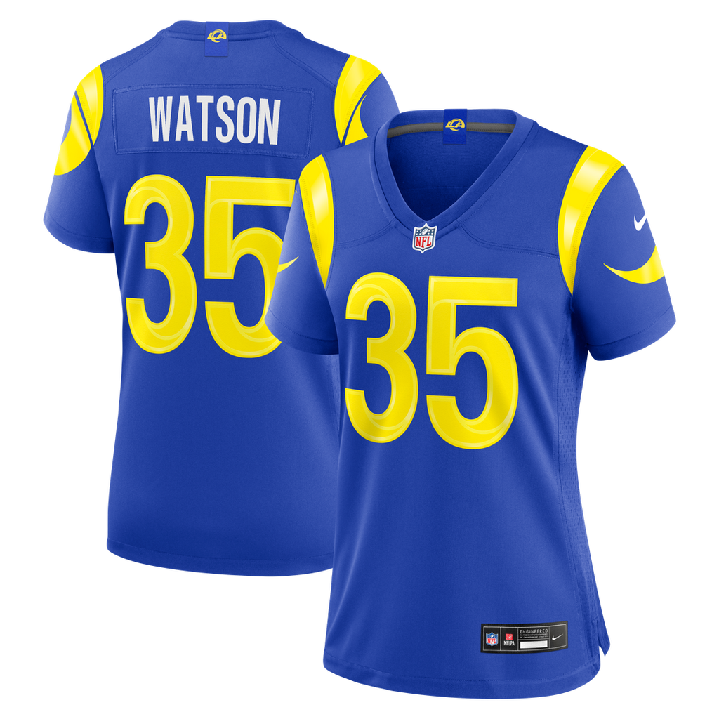 Jaylen Watson Los Angeles Rams Nike Women's Team Game Jersey - Royal Official NFL Team Apparel Football Fan Gear