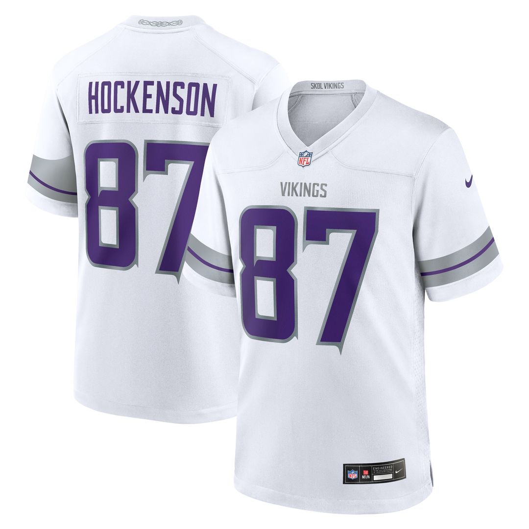 T.J. Hockenson Minnesota Vikings Nike Alternate Game Player Jersey - White Official NFL Team Apparel Football Fan Gear