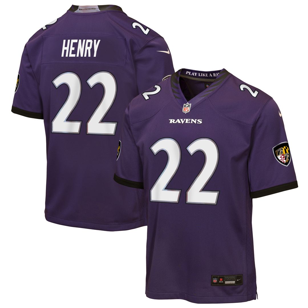 Derrick Henry Baltimore Ravens Nike Youth Game Jersey - Purple Official NFL Team Apparel Football Fan Gear