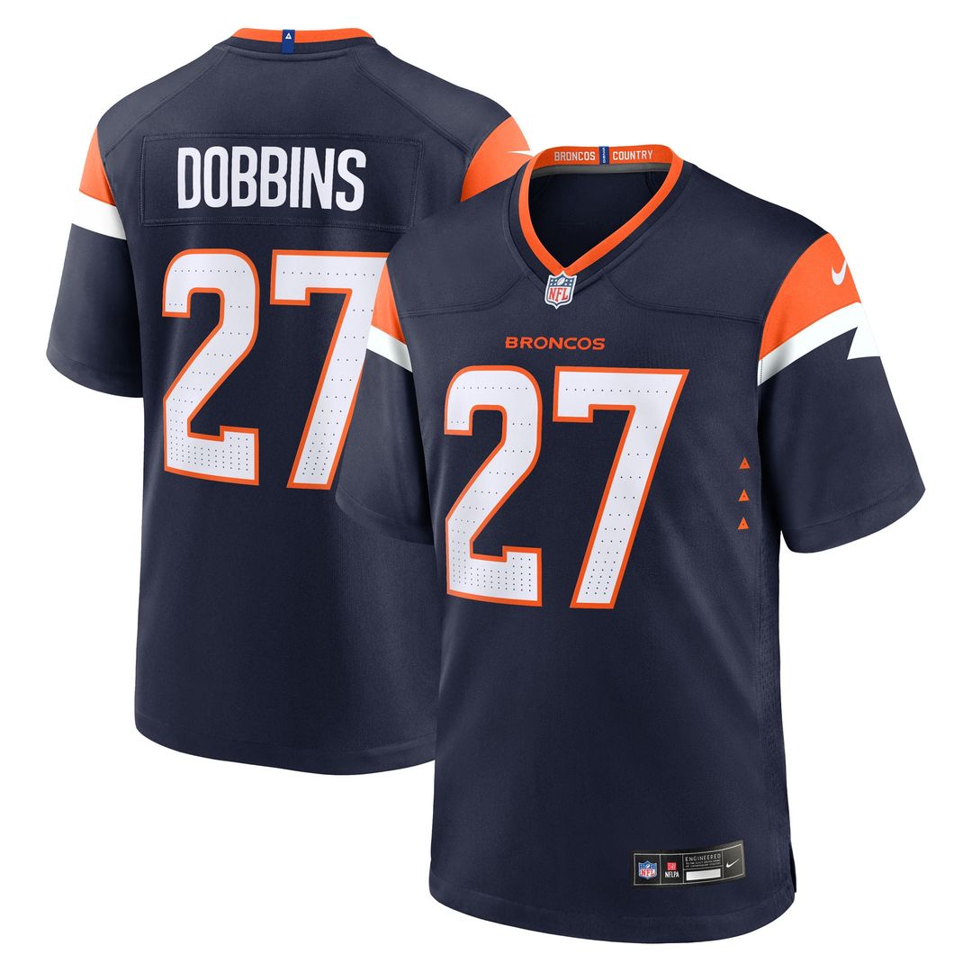 J.K. Dobbins Denver Broncos Nike Alternate Game Jersey - Navy Official NFL Team Apparel Football Fan Gear