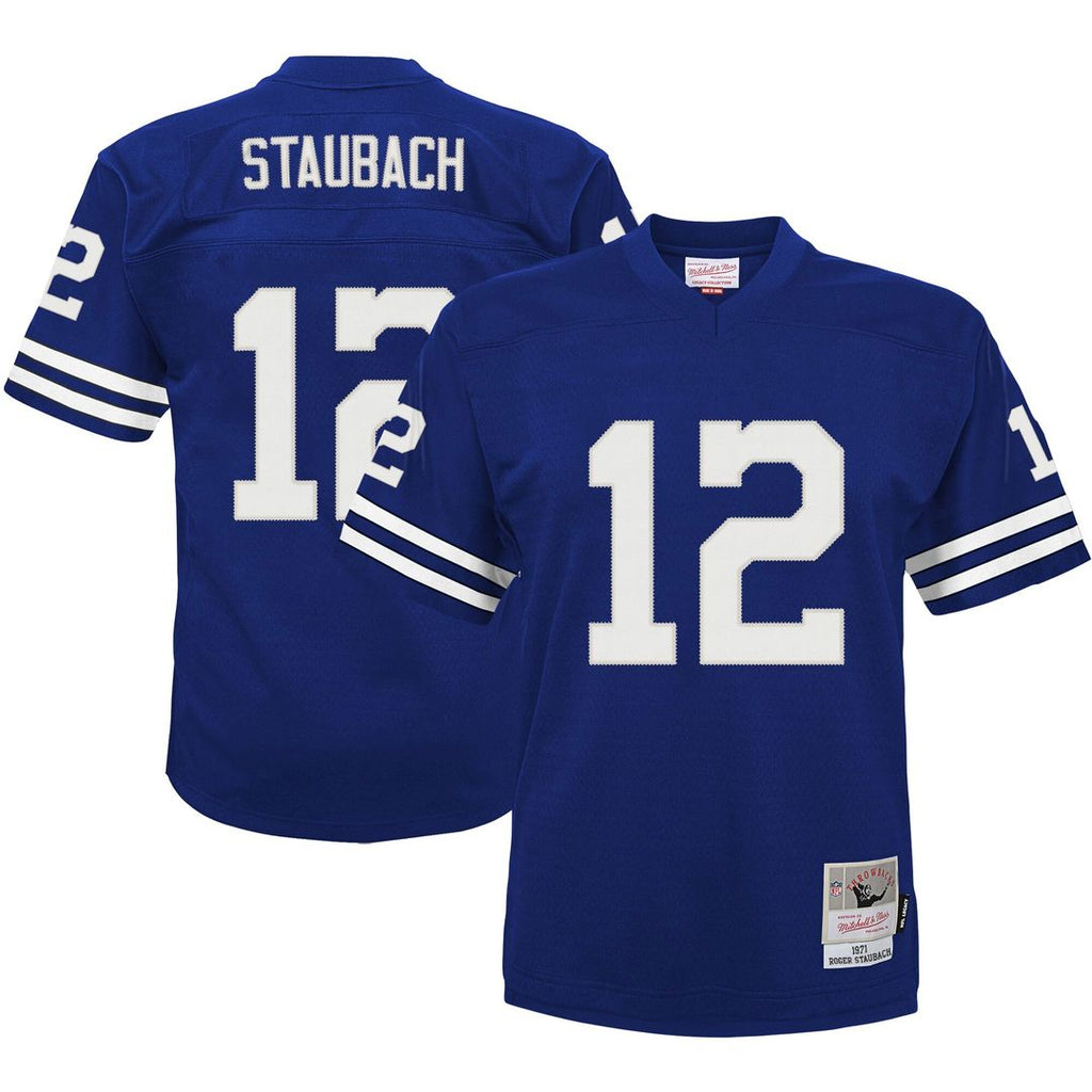 Roger Staubach Dallas Cowboys Mitchell & Ness Preschool 1971 Retired Player Legacy Jersey - Navy Official NFL Team Apparel Football Fan Gear