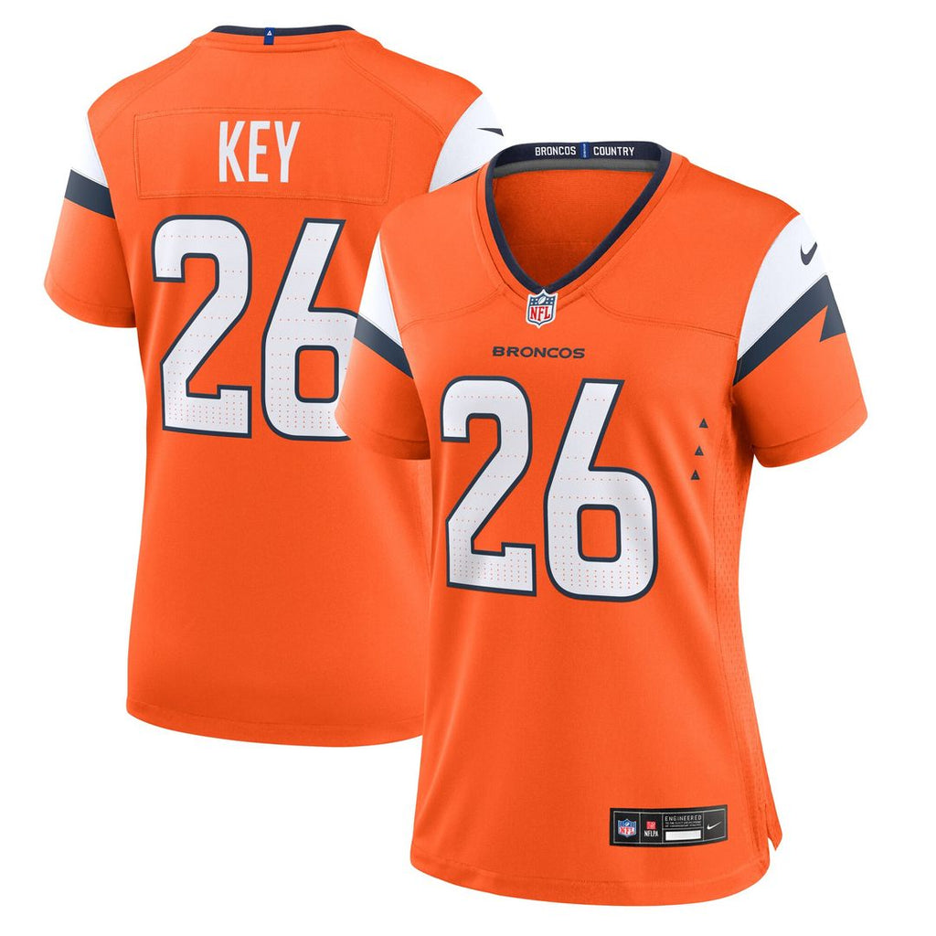 Devon Key Denver Broncos Nike Women's Team Game Jersey - Orange Official NFL Team Apparel Football Fan Gear