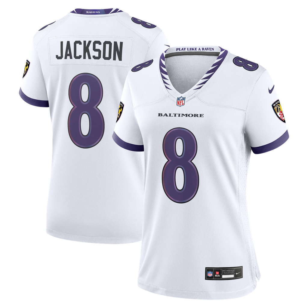 Lamar Jackson Baltimore Ravens Nike Women's Game Jersey - White Official NFL Team Apparel Football Fan Gear