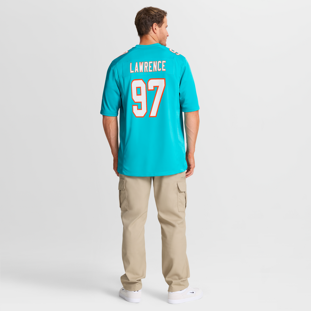 Rashard Lawrence Miami Dolphins Nike Team Game Jersey - Aqua Official NFL Team Apparel Football Fan Gear