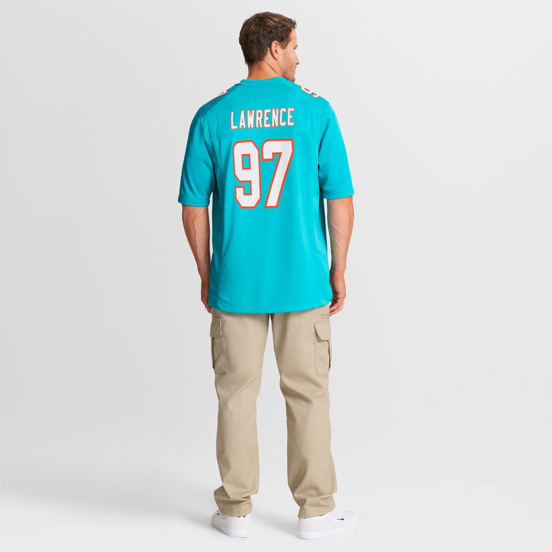 Rashard Lawrence Miami Dolphins Nike Team Game Jersey - Aqua Official NFL Team Apparel Football Fan Gear