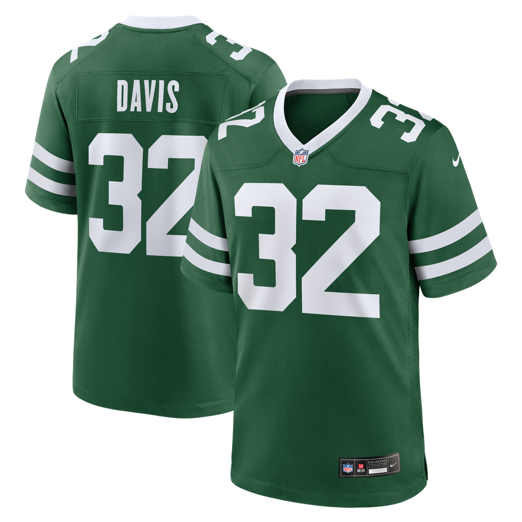 Isaiah Davis New York Jets Nike Team Game Jersey - Legacy Green Official NFL Team Apparel Football Fan Gear