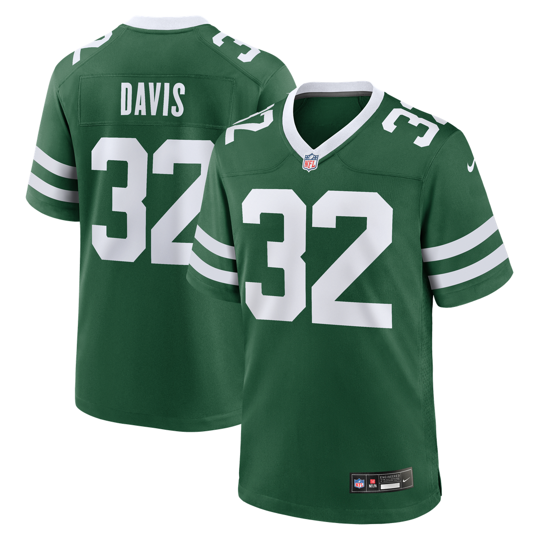Isaiah Davis New York Jets Nike Team Game Jersey - Legacy Green Official NFL Team Apparel Football Fan Gear