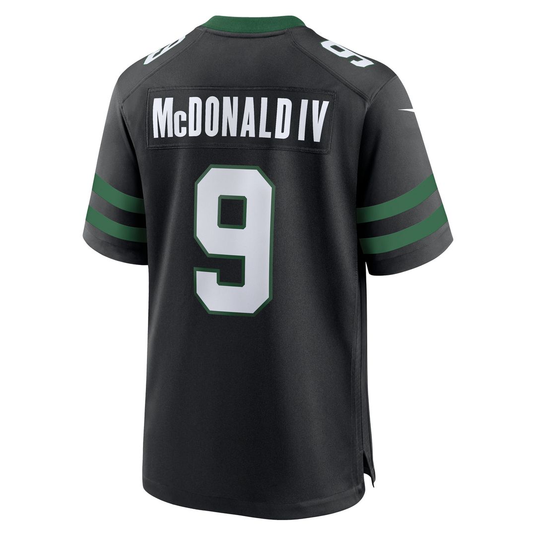 Will McDonald IV New York Jets Nike Alternate Game Jersey - Legacy Black Official NFL Team Apparel Football Fan Gear