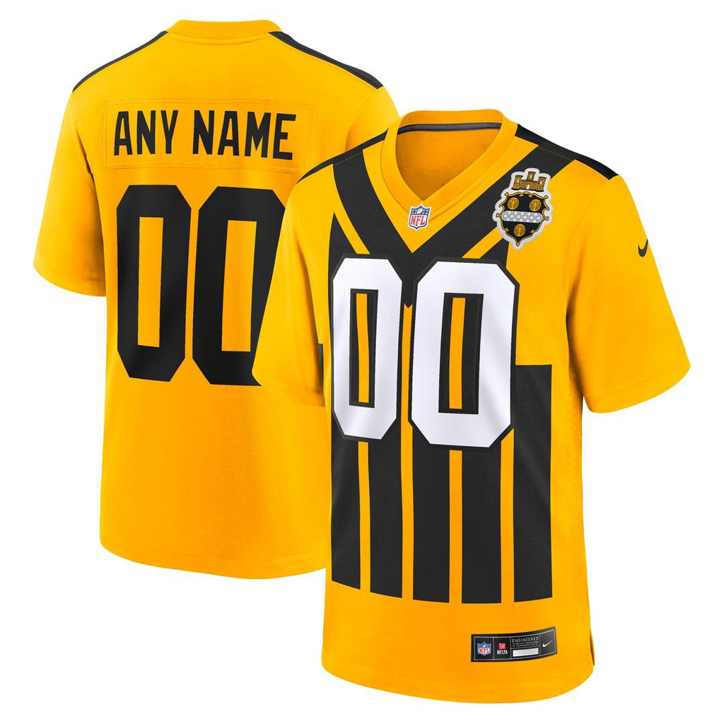 Pittsburgh Steelers Nike Youth Alternate 1933 Throwback Game Custom Jersey - Gold Official NFL Team Apparel Football Fan Gear