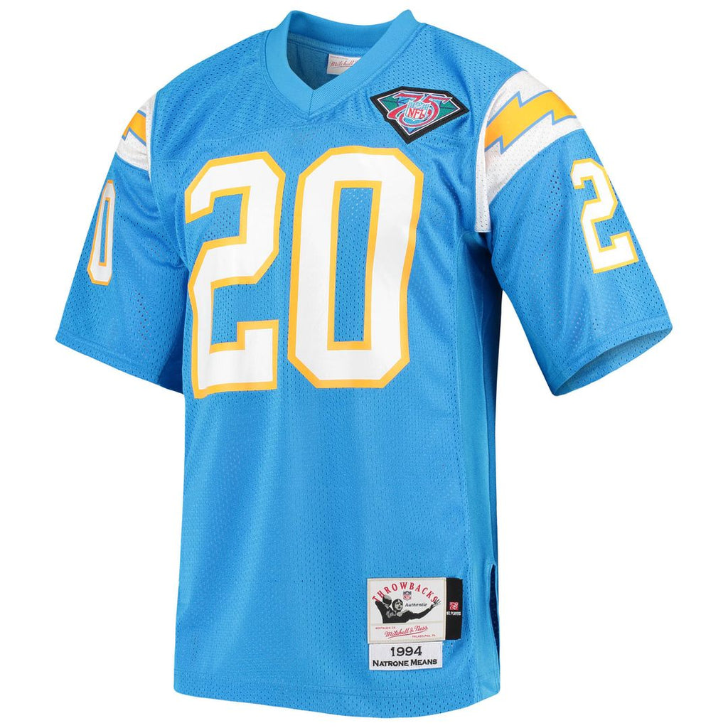 Natrone Means Los Angeles Chargers 1994 Mitchell & Ness Authentic Throwback Retired Player Jersey - Powder Blue Official NFL Team Apparel Football Fan