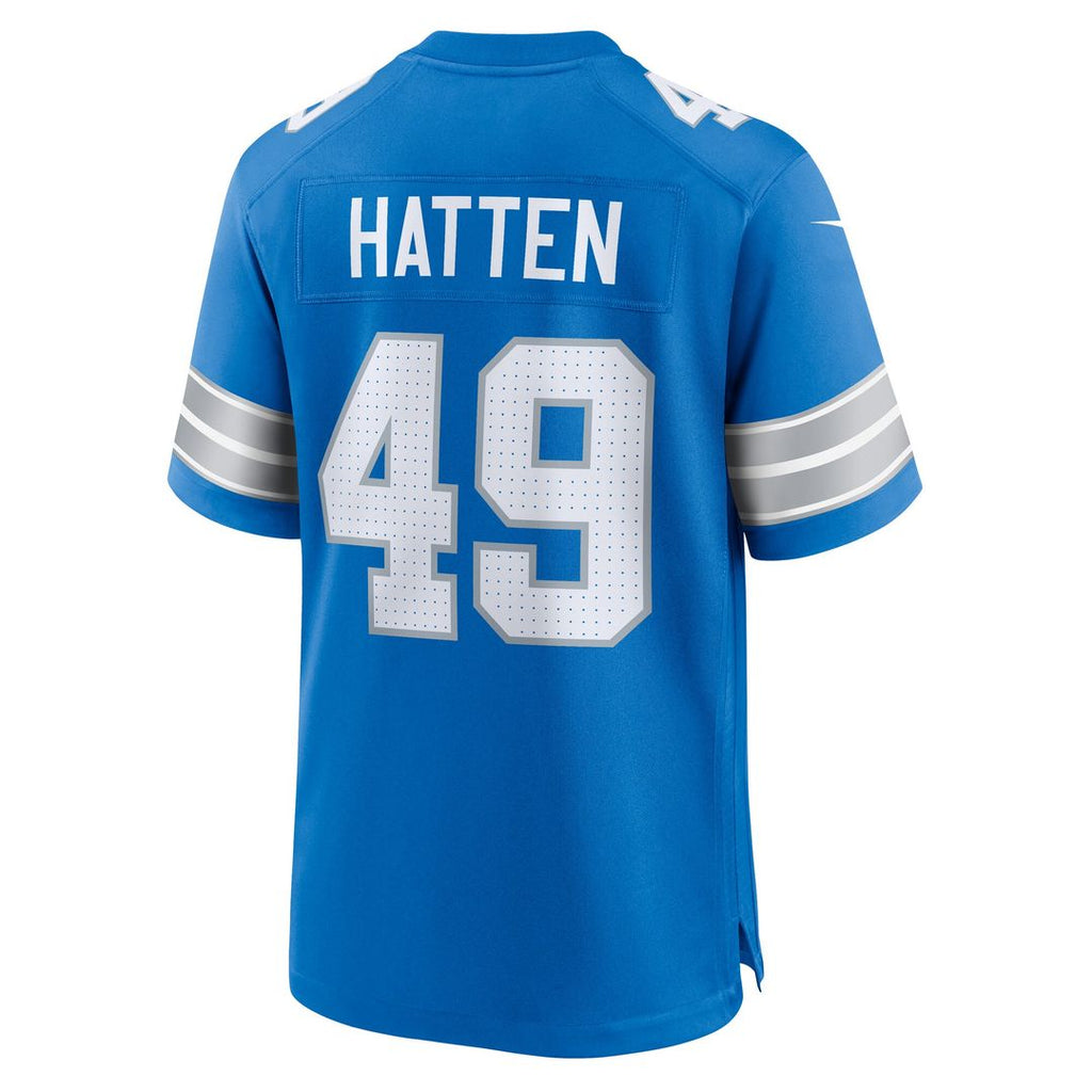Hogan Hatten Detroit Lions Nike Game Jersey - Blue Official NFL Team Hat Football Fan Cap