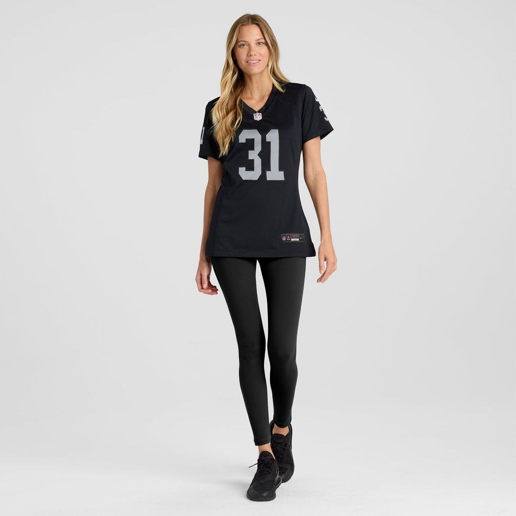 Raheem Mostert Las Vegas Raiders Nike Women's Team Game Jersey - Black Official NFL Team Apparel Football Fan Gear