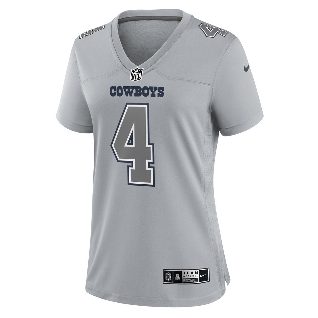 Dak Prescott Dallas Cowboys Nike Women's Atmosphere Fashion Game Jersey - Gray Official NFL Team Apparel Football Fan Gear