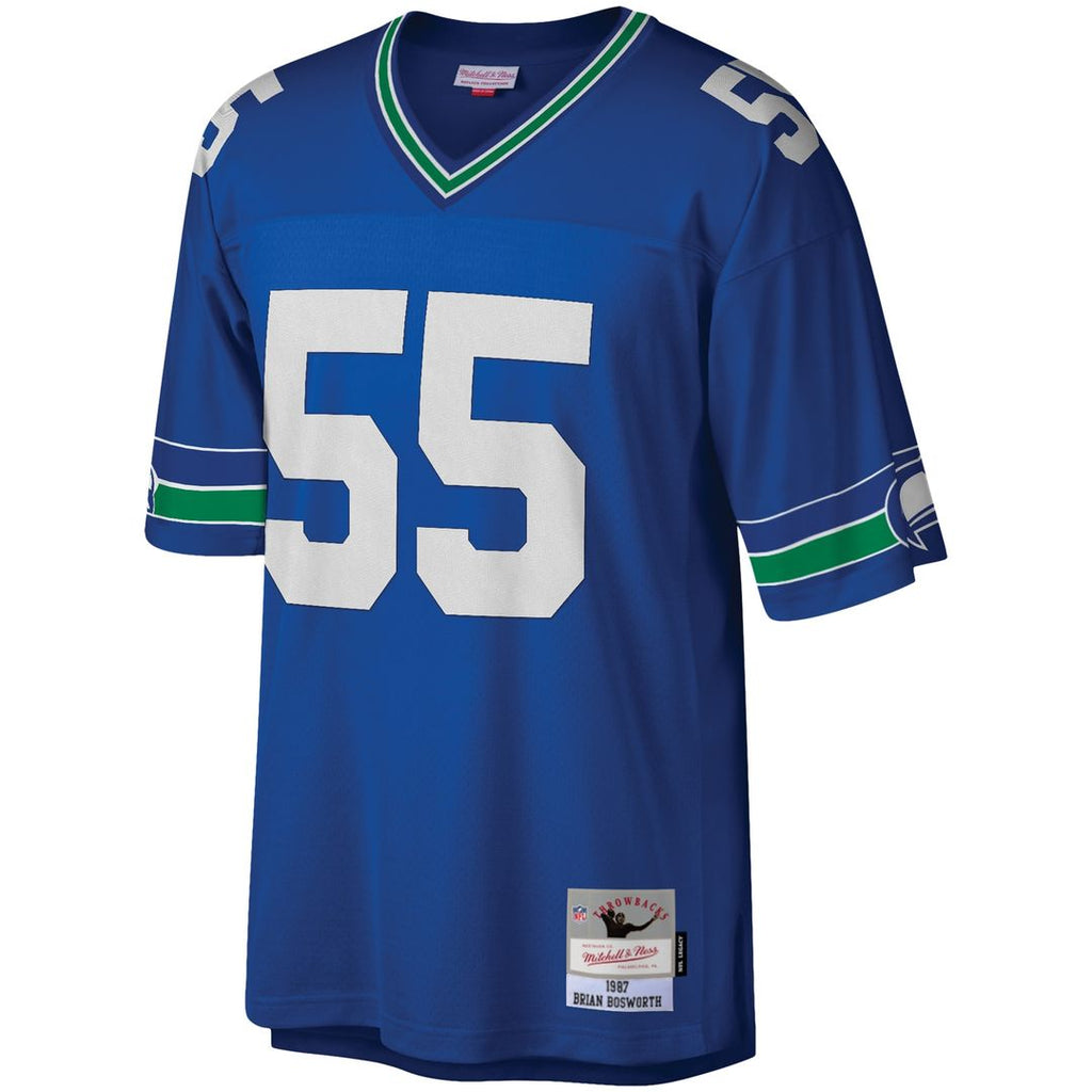 Brian Bosworth Seattle Seahawks Mitchell & Ness Legacy Replica Jersey - Royal Official NFL Team Apparel Football Fan Gear