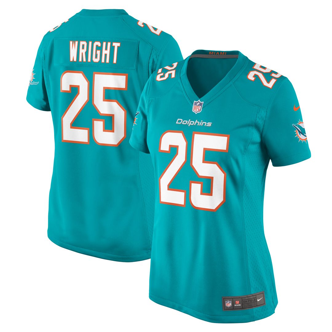Jaylen Wright Miami Dolphins Nike Women's Game Jersey - Aqua Official NFL Team Apparel Football Fan Gear