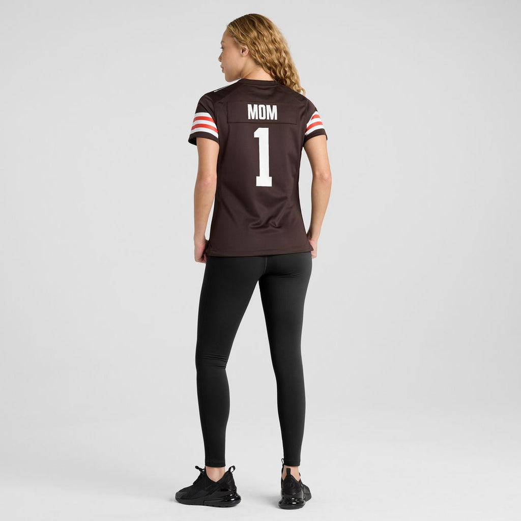 Number 1 Mom Cleveland Browns Nike Women's Game Jersey - Brown Official NFL Team Apparel Football Fan Gear