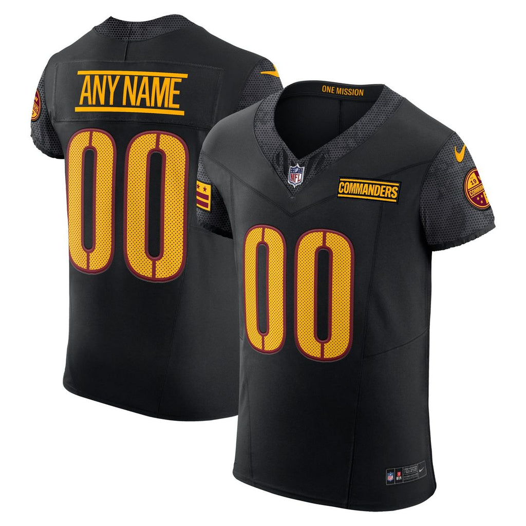 Washington Commanders Nike Alternate Vapor F.U.S.E. Elite Custom Jersey - Black Official NFL Team Apparel Football Fan Gear