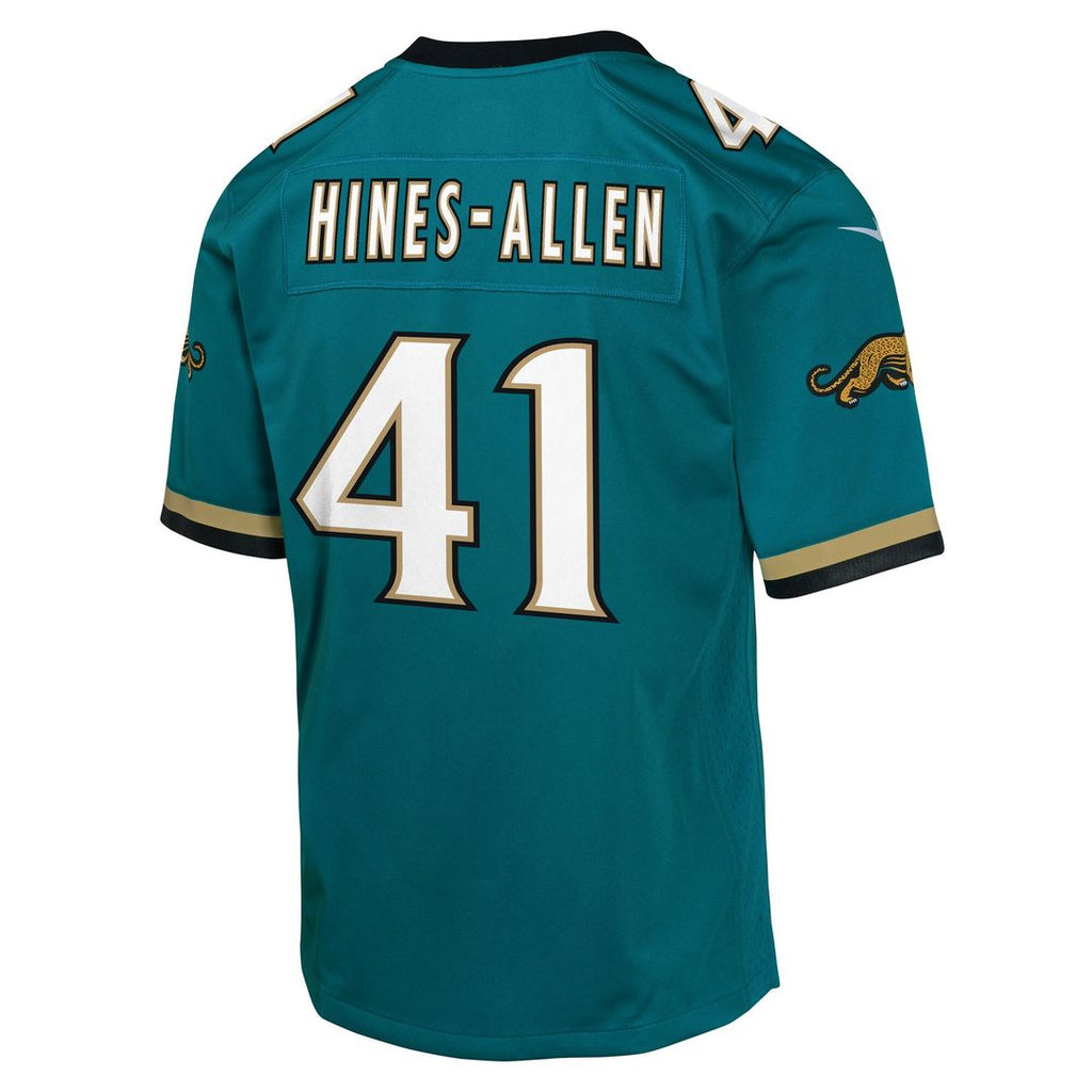 Josh Hines-Allen Jacksonville Jaguars Nike Youth Alternate 2 Prowler Throwback Game Jersey - Teal Official NFL Team Apparel Football Fan Gear