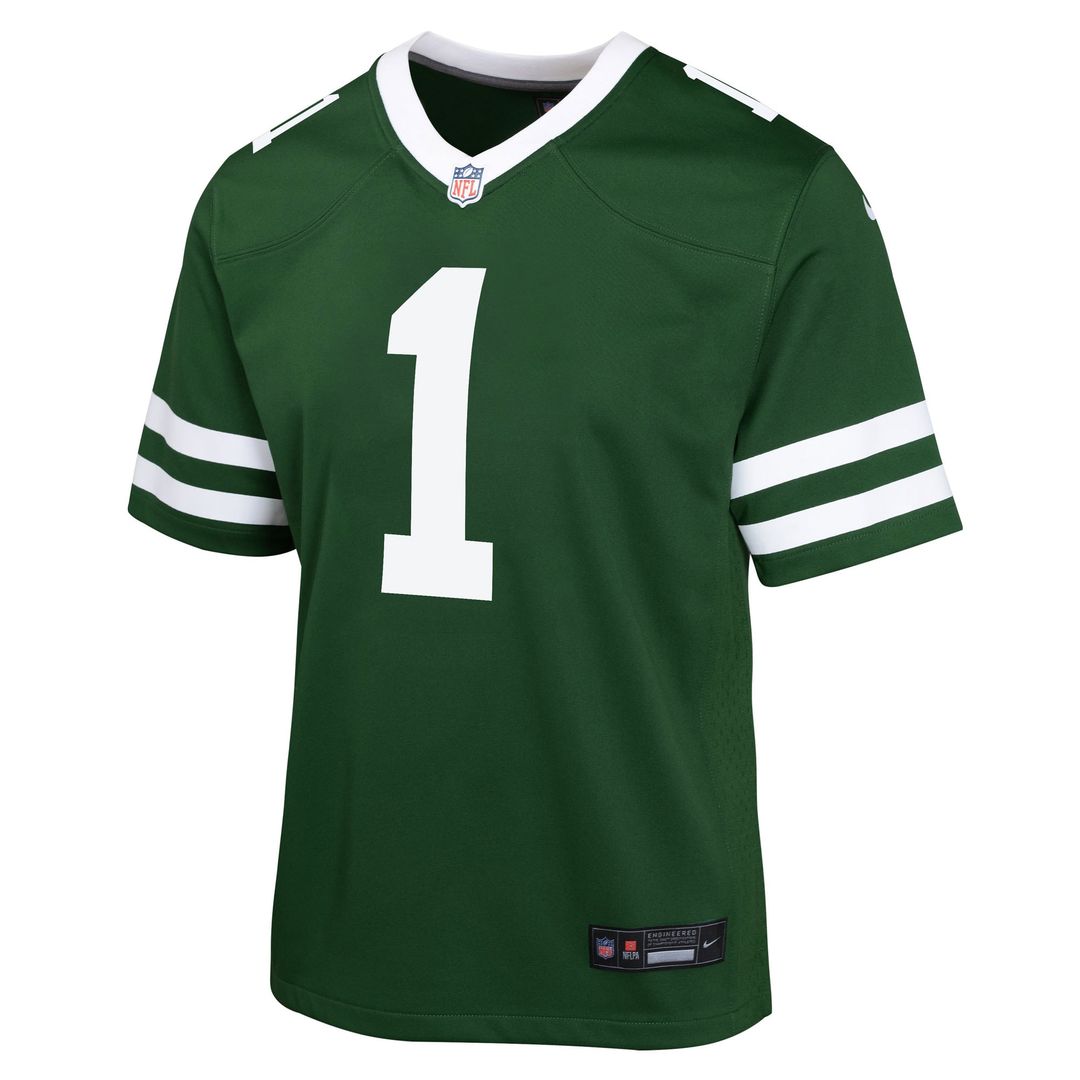 Ahmad Sauce Gardner New York Jets Nike Youth Game Jersey - Green Official NFL Team Apparel Football Fan Gear