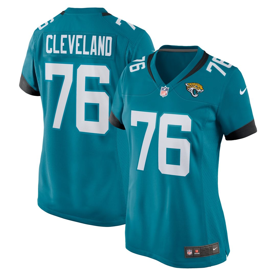 Ezra Cleveland Jacksonville Jaguars Nike Women's Game Jersey - Teal Official NFL Team Apparel Football Fan Gear