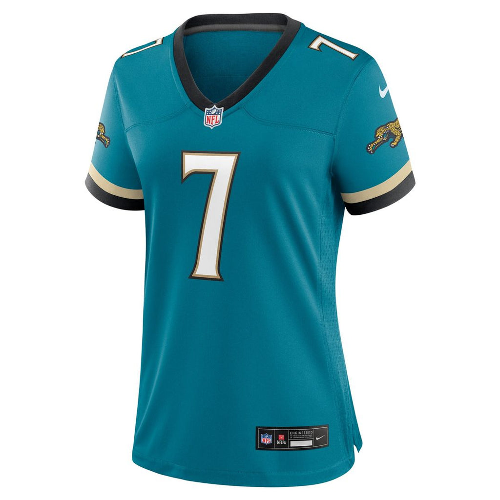 Brian Thomas Jr. Jacksonville Jaguars Nike Women's Prowler Throwback Game Jersey - Teal Official NFL Team Apparel Football Fan Gear