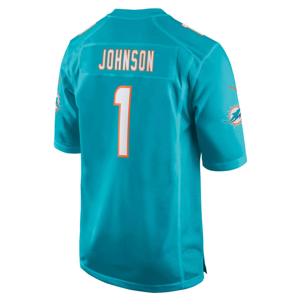 Chris Johnson Miami Dolphins Nike 2026 NFL Draft First Round Pick No. 27 Team Game Jersey - Aqua Official NFL Team Apparel Football Fan Gear