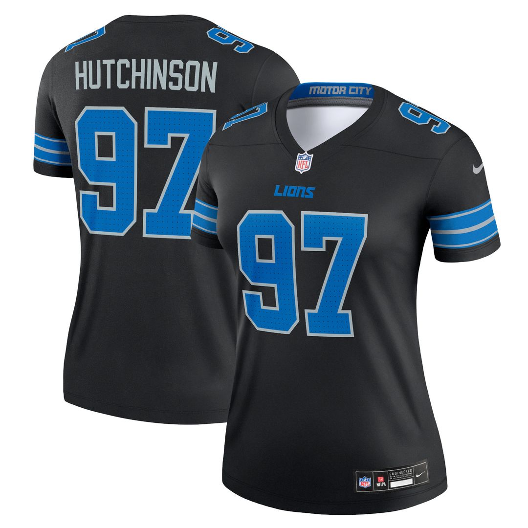 Aidan Hutchinson Detroit Lions Nike Women's Alternate Legend Player Performance Top - Black NFL Fan Gear Popular Style