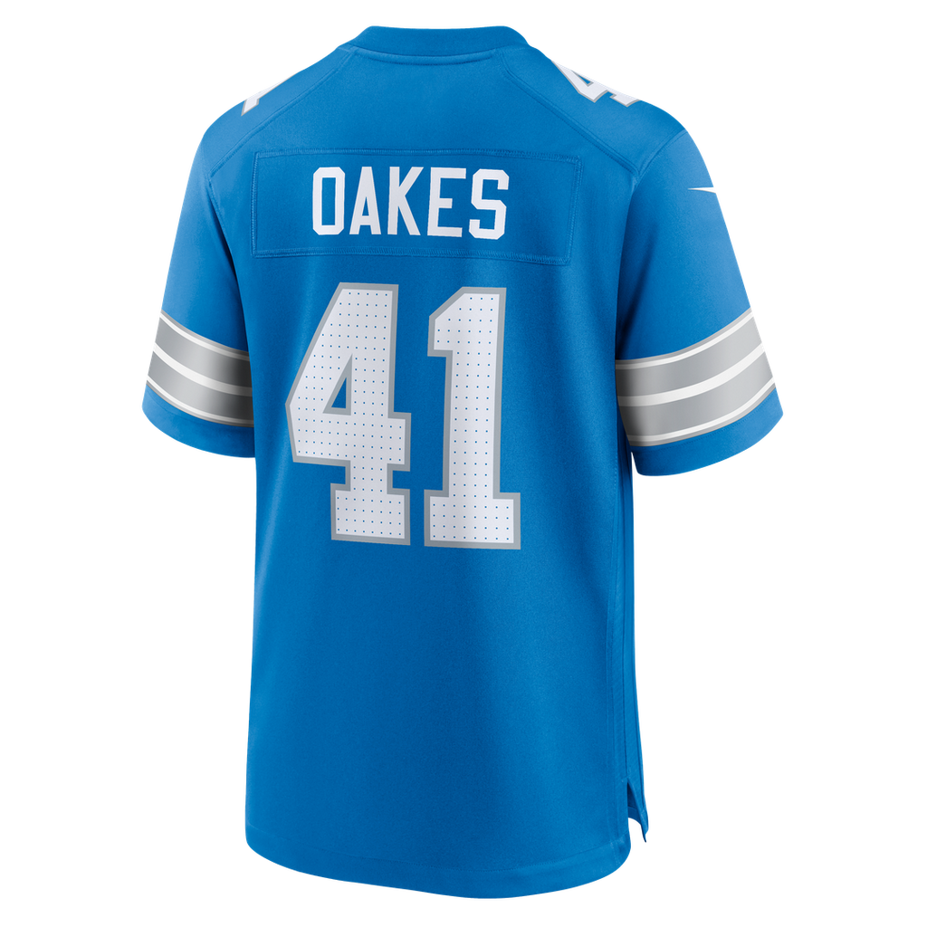 Gunnar Oakes Detroit Lions Nike Team Game Jersey - Blue Official NFL Team Apparel Football Fan Gear