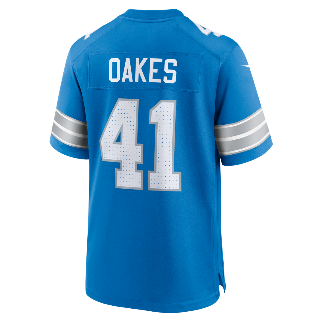 Gunnar Oakes Detroit Lions Nike Team Game Jersey - Blue Official NFL Team Apparel Football Fan Gear