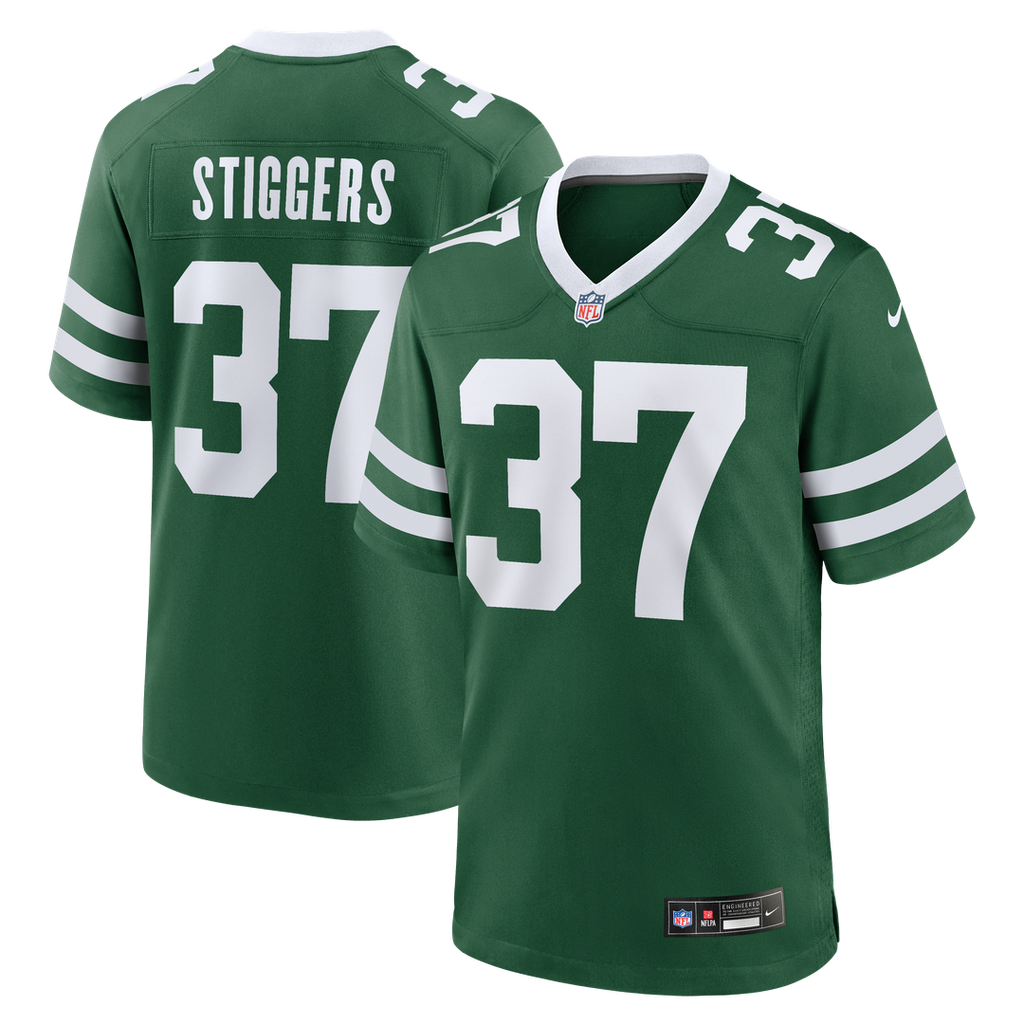 Qwan'tez Stiggers New York Jets Nike Team Game Jersey - Legacy Green Official NFL Team Apparel Football Fan Gear